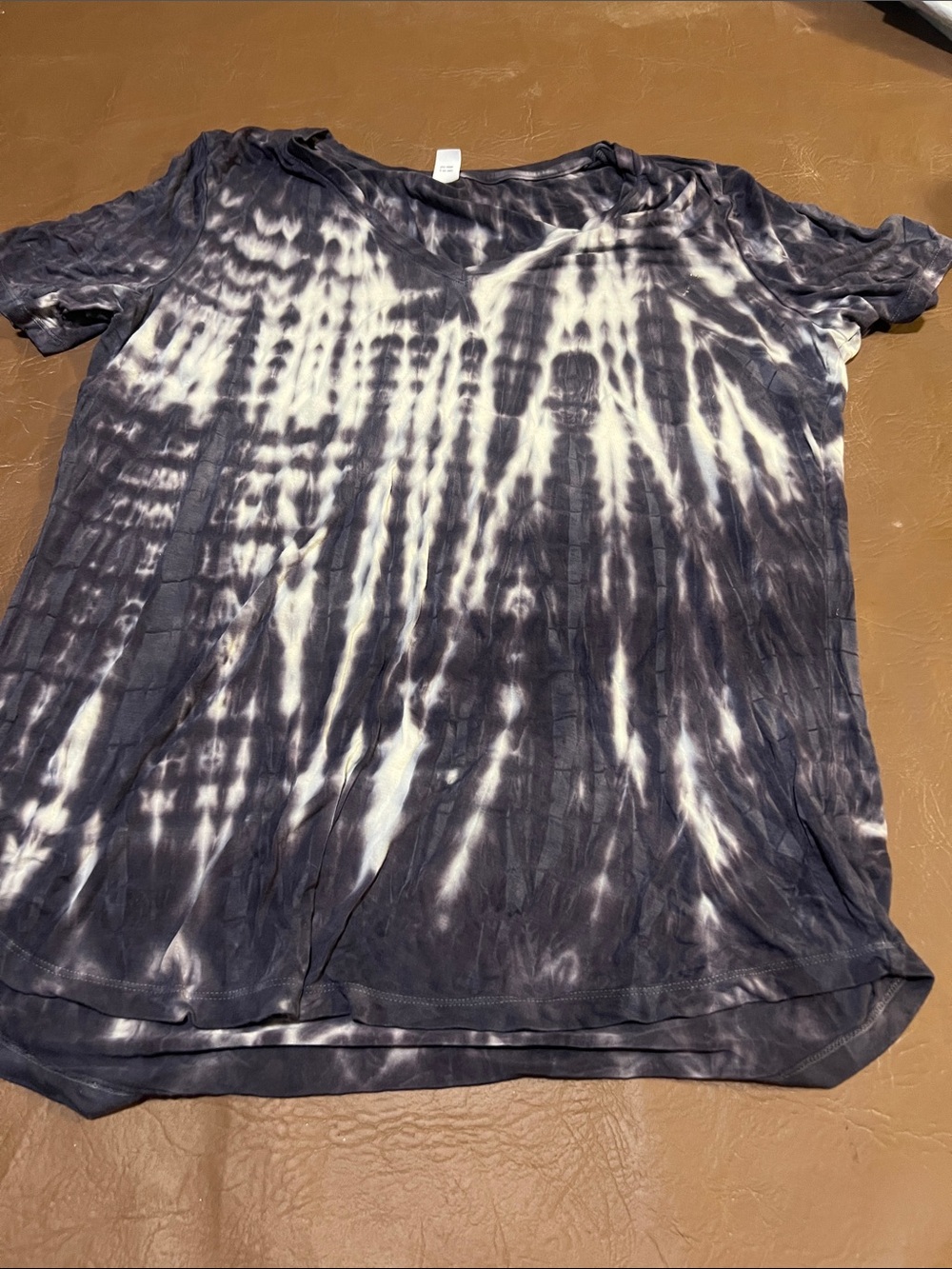 Womens Tie-Dye Short Sleeve Shirt - Black & White